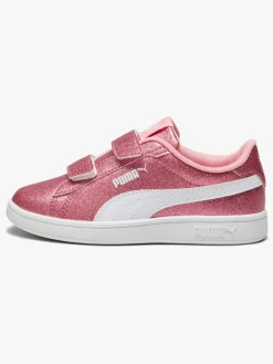 Sneakers|Puma Smash 3.0 Glitz Glam V PS Sneakers, Peach Smoothie/White