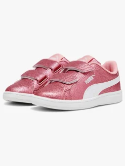 Sneakers|Puma Smash 3.0 Glitz Glam V PS Sneakers, Peach Smoothie/White