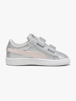Børn Puma Sneakers-Smash 3.0 Glitz Glam V Infant Sneakers, Glacial Gray/Frosty Pink