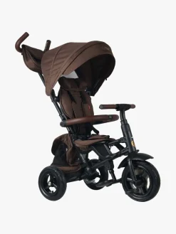 Cykler|Qplay Rito Delux 6-i-1 Sammenklappelig Trehjulet Cykel, Brun