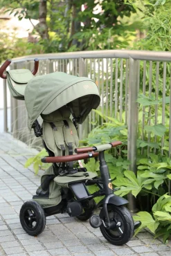 Cykler|Qplay Rito Delux 6-i-1 Sammenklappelig Trehjulet Cykel, Olivengrøn Grøn