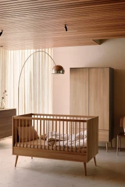 Børnesenge & Tilbehør|Quax FLOW Convertible Tremmeseng 70x140, Honey Ash Beige