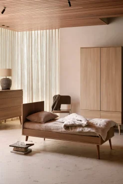 Børnesenge & Tilbehør|Quax FLOW Convertible Tremmeseng 70x140, Honey Ash Beige