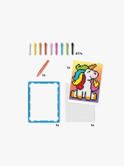 Kreativt Legetøj|Quercetti Pixel Art Kreasæt Basic Enhjørning 877 Dele