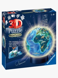 Ravensburger Spil & Puslespil-3D Puslespil Globus Dyr, Natlampe 72 Brikker
