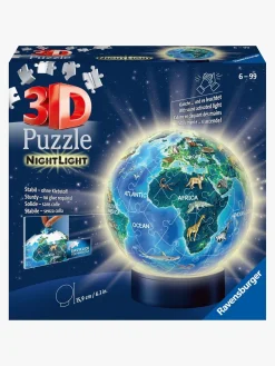 Ravensburger Spil & Puslespil-3D Puslespil Globus Dyr, Natlampe 72 Brikker