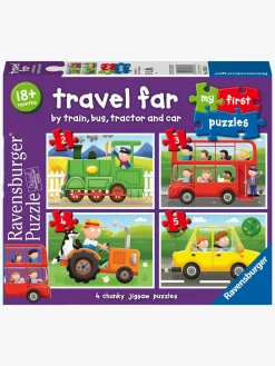 Ravensburger Spil & Puslespil-My First Puzzles Travel far Puslespil 4-i-1