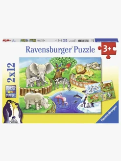 Spil & Puslespil|Ravensburger Puslespil Dyr i Zoo 2x12 Brikker