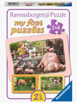 Spil & Puslespil|Ravensburger Puslespil Exploring The Farm 3x6 Brikker