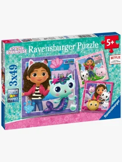 Spil & Puslespil|Ravensburger Puslespil Gabby's Dollhouse 3 x 49 Brikker