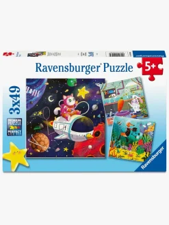 Spil & Puslespil|Ravensburger Puslespil Kids in Science 3x49 Brikker