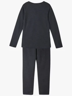 Børn Reima Undertøj-Lani Skiundertøj, Black Melange