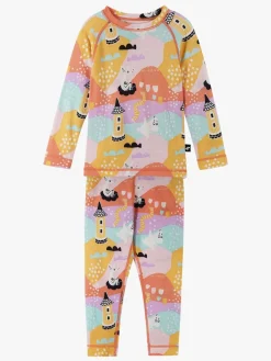 Undertøj|Reima Trivsam Skiundertøj, Creamy Yellow Gul/Lilla/Lyserød/Blå