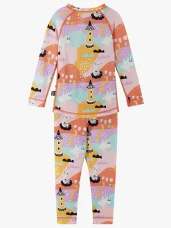 Undertøj|Reima Trivsam Skiundertøj, Creamy Yellow Gul/Lilla/Lyserød/Blå