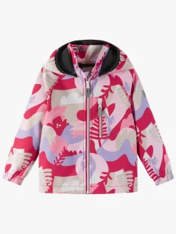 Overtøj|Reima Vantti Softshelljakke Mønstret, Bright Berry Lyserød