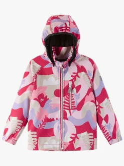 Overtøj|Reima Vantti Softshelljakke Mønstret, Bright Berry Lyserød