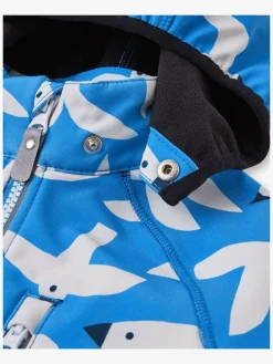 Overtøj|Reima Vantti Softshelljakke, Cool Blue Blå/Hvid