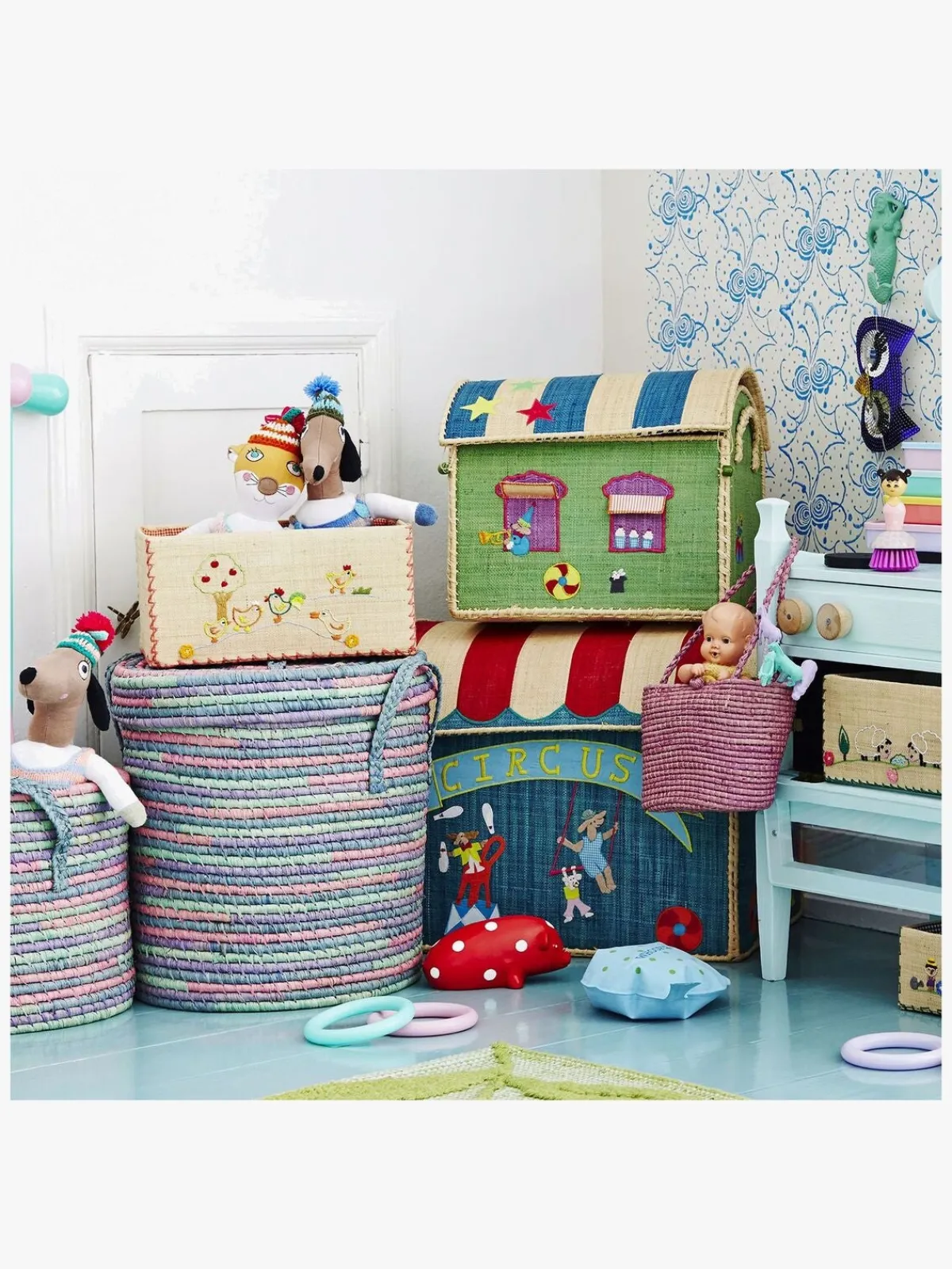 Børn Rice Opbevaring-Opbevaringskurve Cirkus 3-i-1