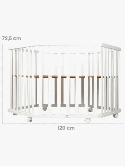 Roba Sikkerhed-Hexagon Kravlegård med Hjul & Sengehest, Indian Bears White