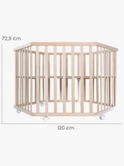 Roba Sikkerhed-Hexagon Kravlegård med Hjul, Beloved Bear Natural
