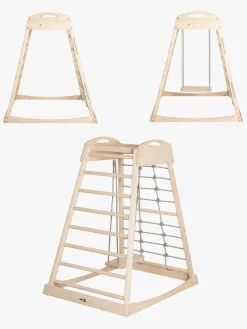 Børnemøbler|Roba Montessori Indendørs Legetårn med Gynge, Natural/Grey