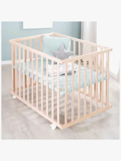 Sikkerhed|Roba Style Kravlegård med Hjul, Wood & Green