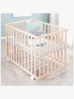 Sikkerhed|Roba Style Kravlegård med Hjul, Wood & Grey