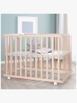 Sikkerhed|Roba Style Kravlegård med Hjul, Wood & Grey