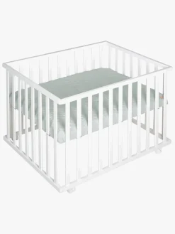 Sikkerhed|Roba Style Kravlegård med Hjul, White & Green