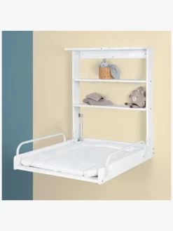 Pusleborde|Roba Væghængt Puslebord & Puslepude, White Hvid