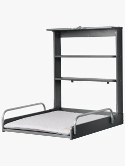 Pusleborde|Roba Væghængt Puslebord & Puslepude, Anthracite Lacquered/Silver Grey Sort