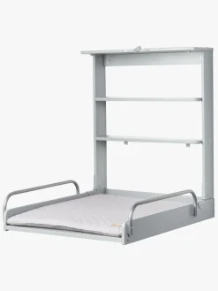 Roba Pusleborde-Væghængt Puslebord & Puslepude, Taupe Lacquered/Silver Grey