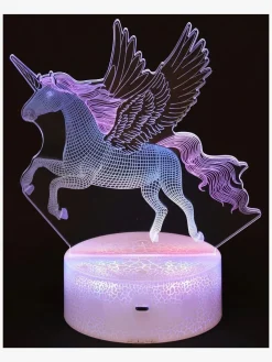 Børn Robetoy Lamper & Belysning-3D LED-pære Enhjørning med Fjernbetjening