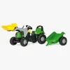 RollyToys Pedal- & Gåbiler-Rolly Toys Traktor med Frontlæsser og Anhænger, Grøn