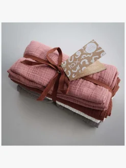 Stofbleer, Nusseklude & Babytæpper|RttStart Rätt Start Stofble 4-pak Tax, Lyserød/Grå