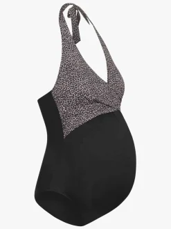 Tøj Til Mor|Saltabad Wilma Graviditetsbadedragt, Grå/Sort Leo