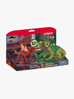 Legetøjsfigurer|Schleich 70834 Fire Saurian vs. Jungle Lizard Figursæt