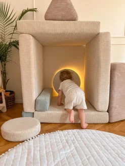 Børnemøbler|Shappy Play Bygbar Sofa 160x80 cm Kraftig Fløjl, Lollipop