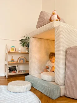 Børnemøbler|Shappy Play Bygbar Sofa 160x80 cm Kraftig Fløjl, Lollipop