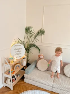 Børnemøbler|Shappy Play Bygbar Sofa 160x80 cm Kraftig Fløjl, Lollipop