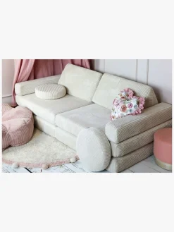 Børnemøbler|Shappy Play Bygbar Sofa 160x80 cm Kraftig Fløjl, Vanilla