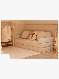 Børnemøbler|Shappy Play Bygbar Sofa 160x80 cm Kraftig Fløjl, Vanilla