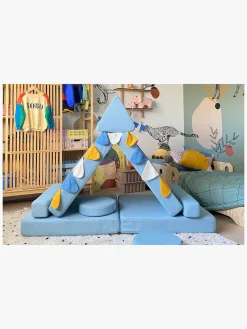 Børnemøbler|Shappy Play Bygbar Sofa 160x80 cm, Sky Blue