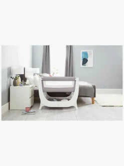 Børnesenge & Tilbehør|Shnuggle Air Bedside Crib, Dove Grey