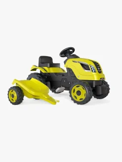 Pedal- & Gåbiler|Smoby Farmer Traktor XL + Trailer, Grøn Sort/Gul