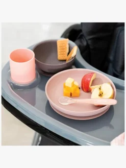 Spisetid|Nattou Soft Sili Børneservice 4 dele Lyserød/Aubergine Lilla/Lyserød/Flerfarvet