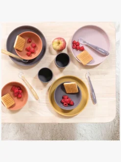 Spisetid|Nattou Soft Sili Børneservice 4 dele Lyserød/Aubergine Lilla/Lyserød/Flerfarvet