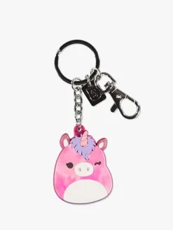 Tilbehør|Squishmallows Nøglering, Lola Lyserød/Hvid/Lilla