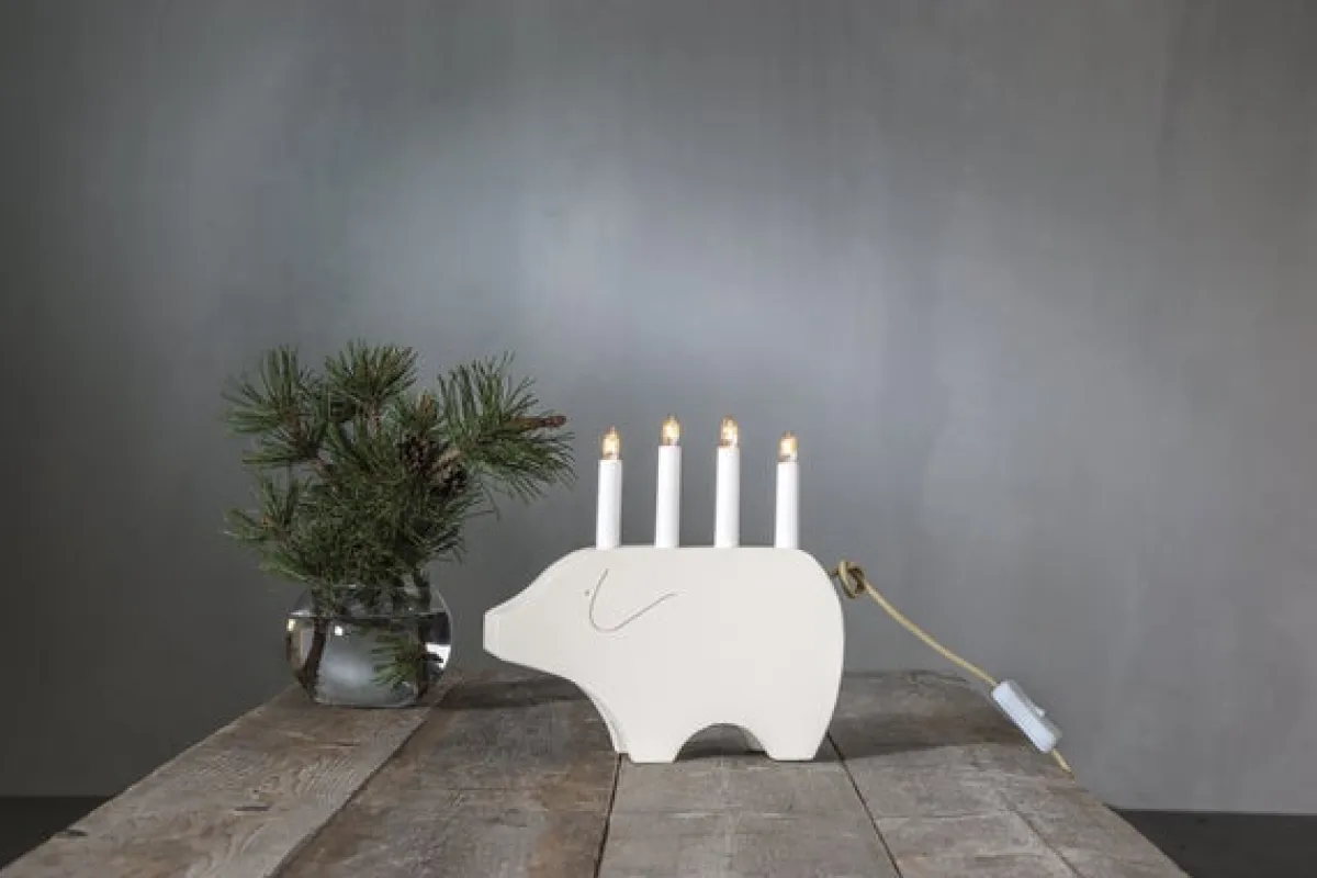 Interiør|StarTrading Star Trading Lysestage Gry, Hvid