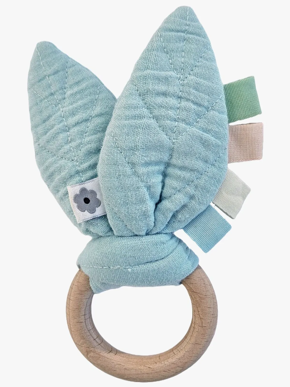 Summerville Babylegetøj-Organic Aktivitetslegetøj Raslende Blad, Ice Blue